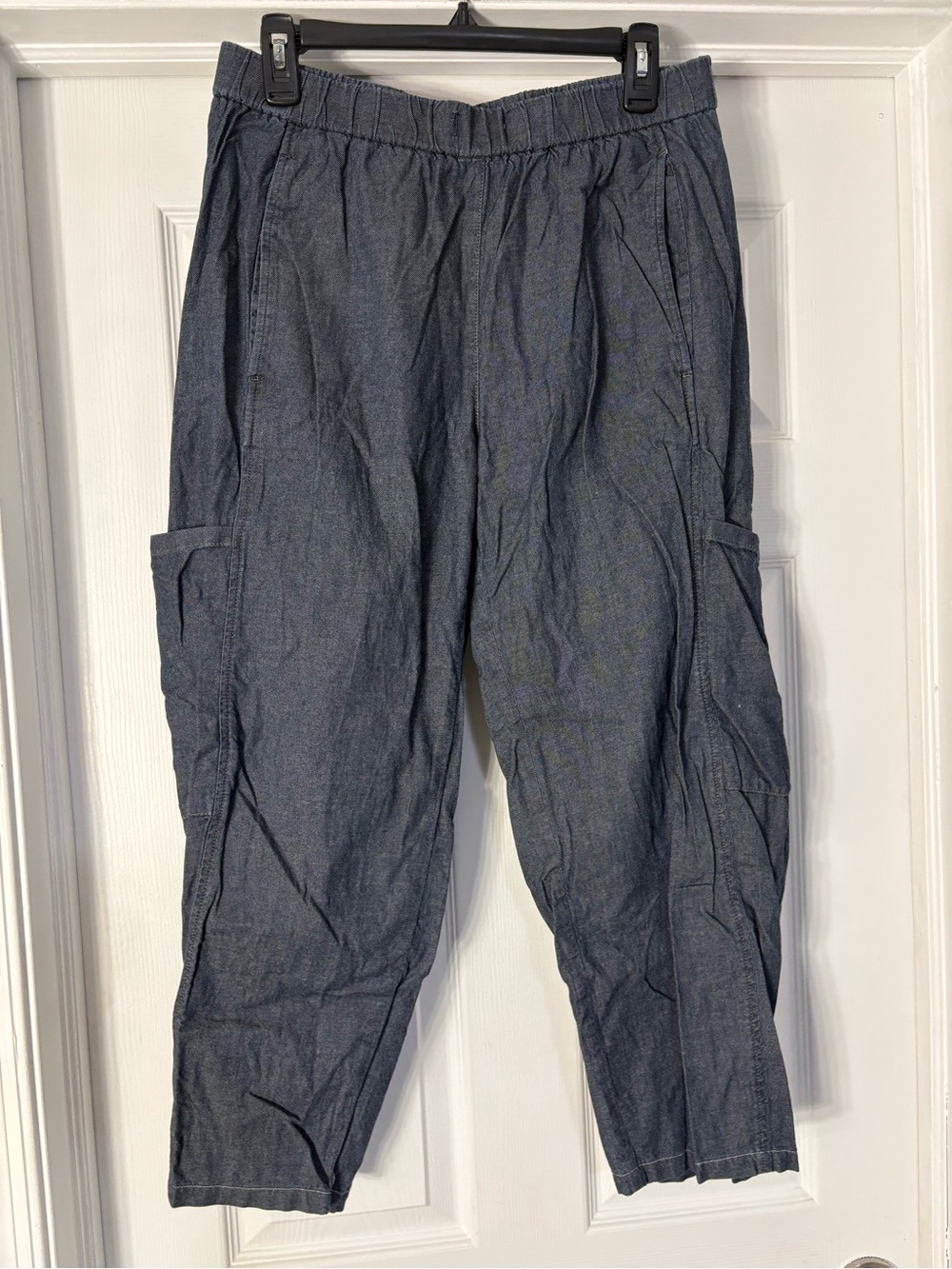 Eileen Fisher Heathered Charcoal Cargo Pants